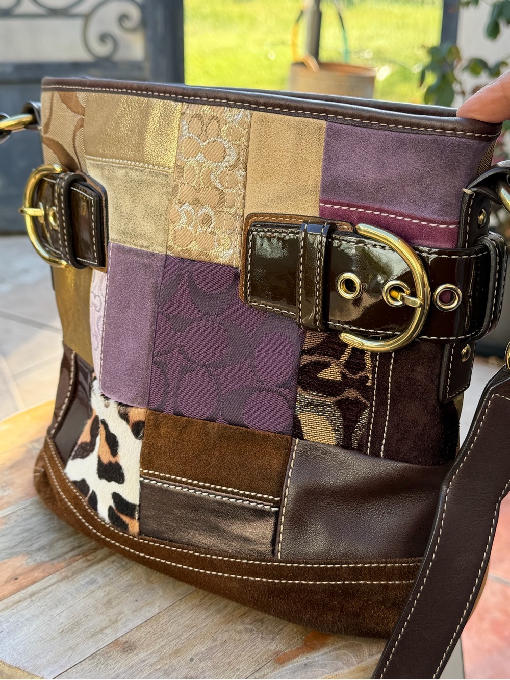 Coach 2005 Eva Holiday Patchwork Shoulder Bag 3573 Y2K
